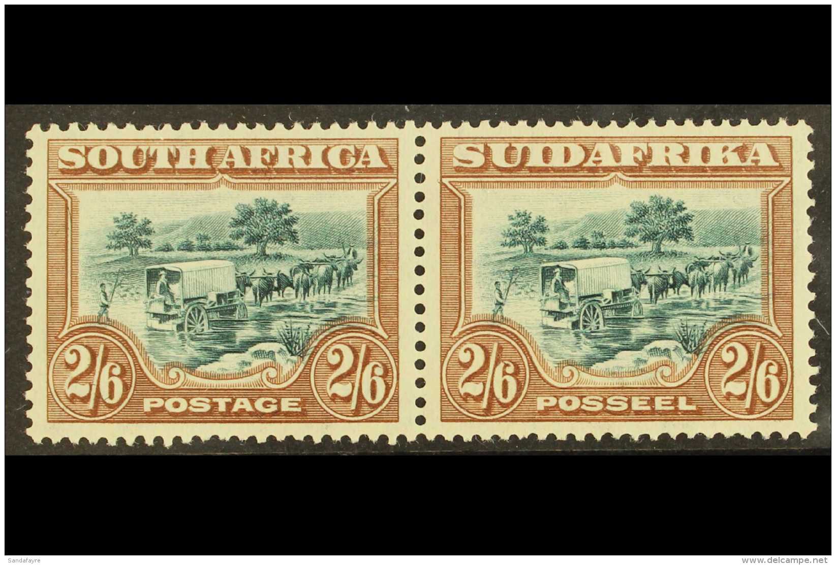 1927-30 2s6d Green And Brown, SG 37, Horizontal Pair Very Fine Lightly Hinged Mint. For More Images, Please Visit... - Unclassified