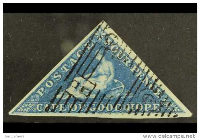 CAPE OF GOOD HOPE 1853 4d Deep Blue On Deeply Blued Paper, SG 2, Very Fine Used With 3 Good Margins, Crisp... - Non Classificati