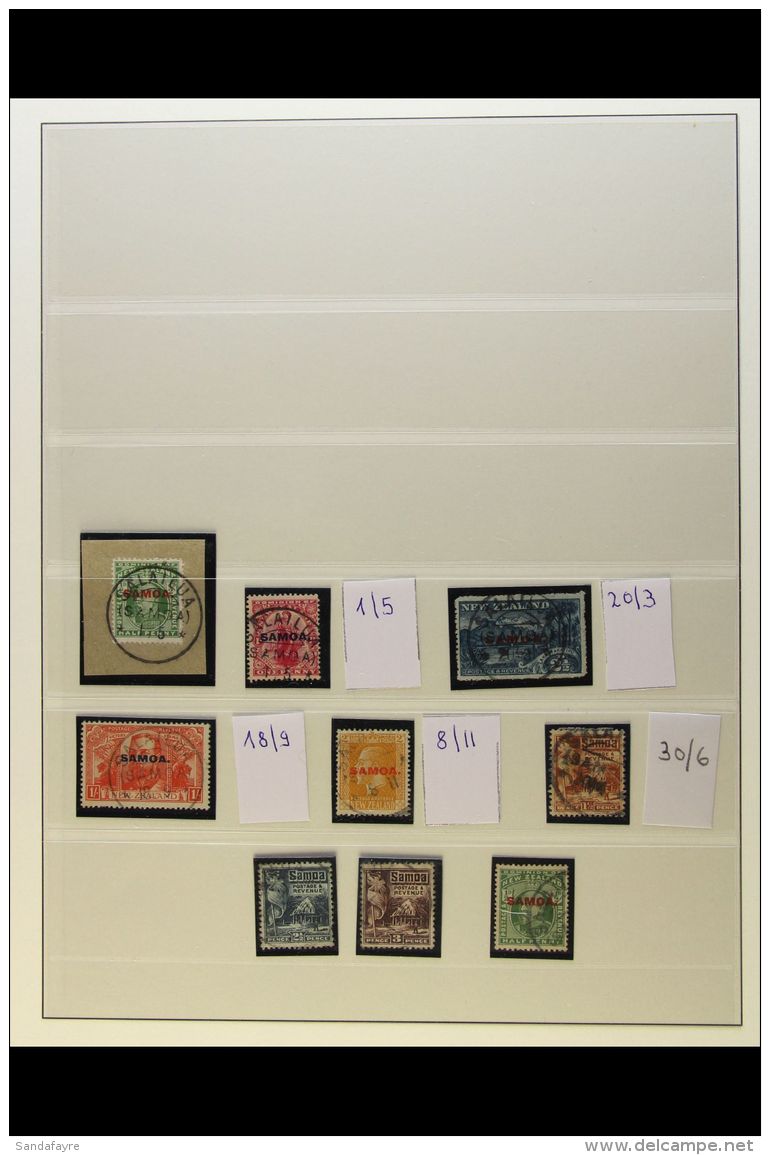 1914 - 1921 GERMAN CANCELLATIONS. A Beautiful Collection Of Various 1914-20 "SAMOA" Overprinted Stamps, Also... - Samoa