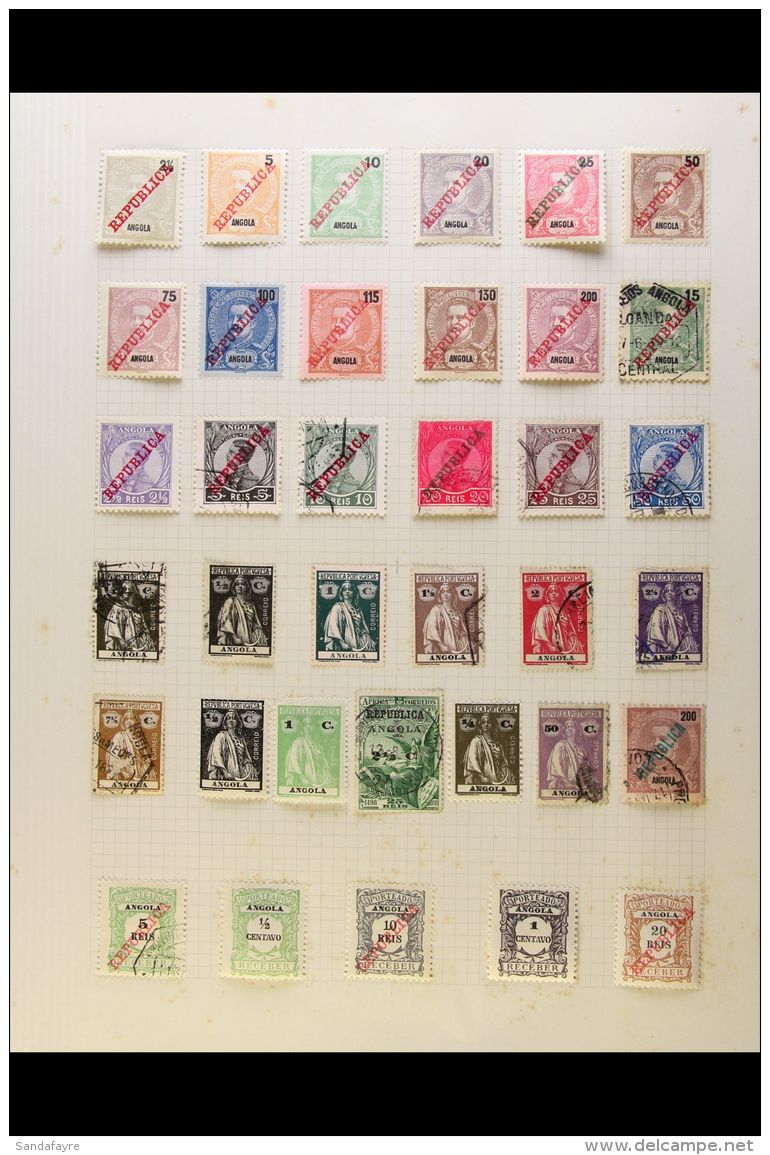 1868-1924 OLD TIME COLLECTION. Mint &amp; Used Stamps On Leaves, Inc Africa 1898 Vasco Set Mint, Angola 1915-26 3c... - Altri & Non Classificati