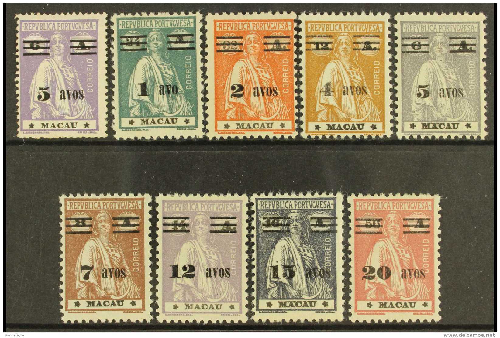 1931-3 Surcharge Set Complete Including 5a On 6a On Unsurfaced Paper, SG 329/337, Very Fine Mint. (9 Stamps) For... - Altri & Non Classificati