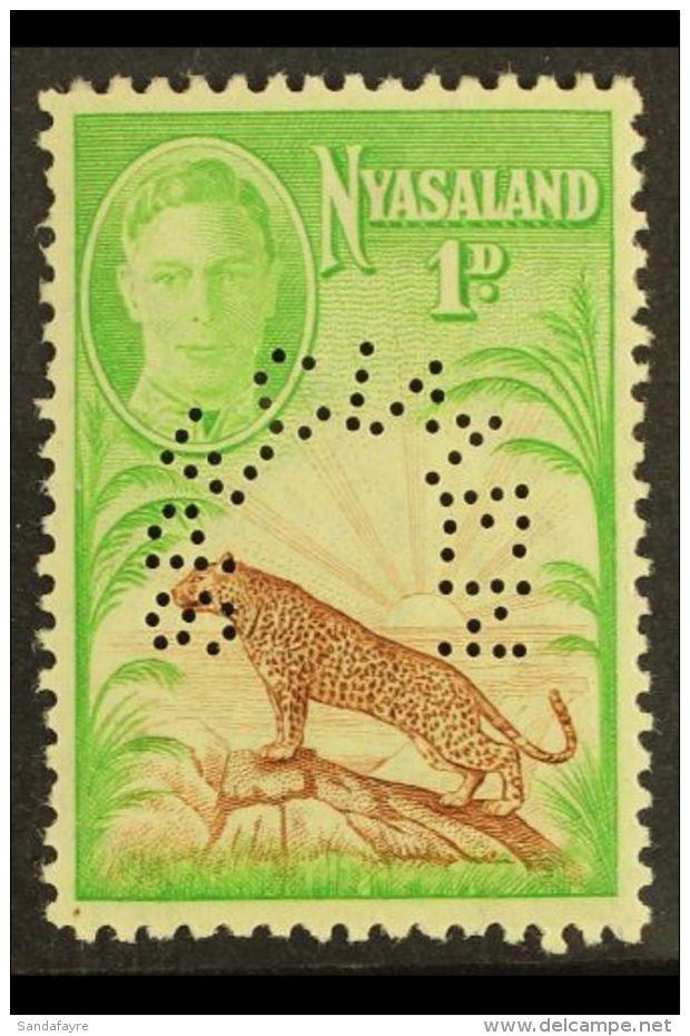 1947 1d Symbol Of Protectorate, Perforated "Specimen", SG 160s, Vf Mint. For More Images, Please Visit... - Nyasaland (1907-1953)