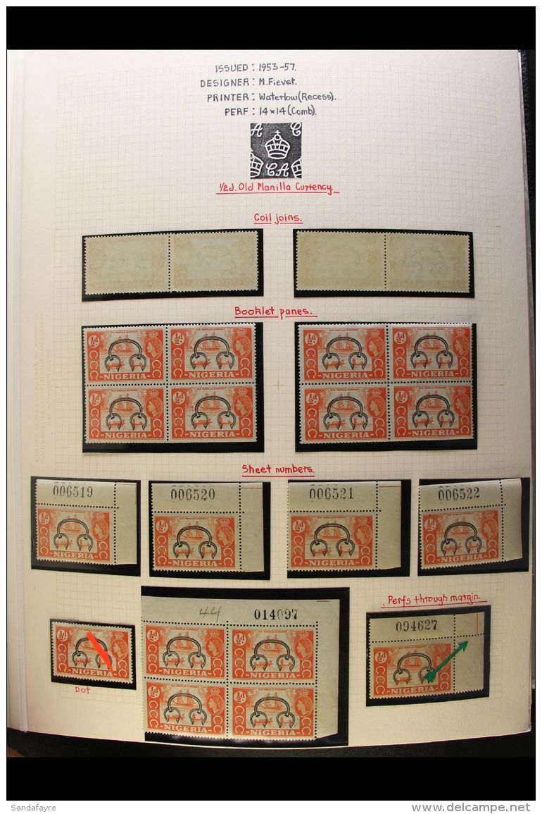 1953 TO 1972 SPECTACULAR SPECIALIZED MINT COLLECTION From The "Bob Allen" Estate, Housed And Well Annotated In 2... - Nigeria (...-1960)