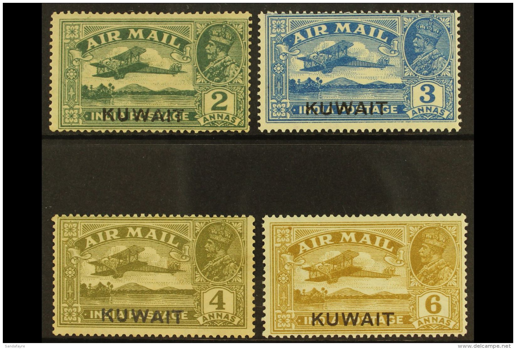 1934 Air Stamps Of India Overprinted "KUWAIT" Complete Set, SG 31/34, Mint. (4 Stamps) For More Images, Please... - Kuwait