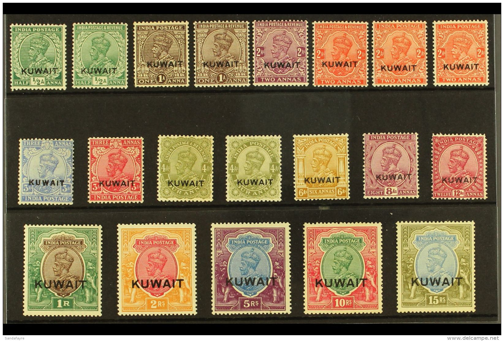 1929-37 KGV (wmk Mult Stars) Complete Set, SG 16/29, Generally Very Fine Mint, The 10R And 15R With Minor Gum... - Kuwait