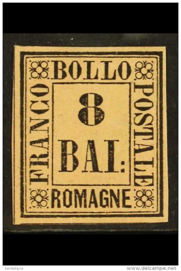 ROMAGNE 1859 8baj Black On Rose, Sass 8, Superb Mint Og. Lovely Fresh Stamp. Cat &euro;350 (&pound;265) For More... - Non Classificati