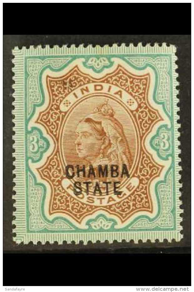 CHAMBA 1887-95 3r Brown &amp; Green, SG 20, Very Fine Mint For More Images, Please Visit... - Altri & Non Classificati