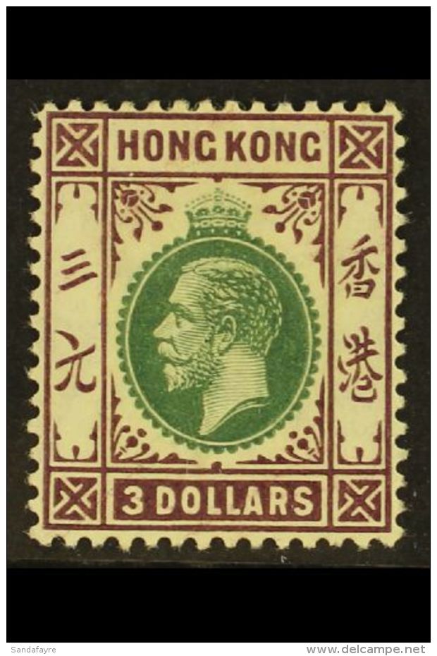 1912 $3 Green And Purple Geo V, SG 114, Extremely Fine Mint, Lightly Hinged With Full Original Colours. For More... - Altri & Non Classificati