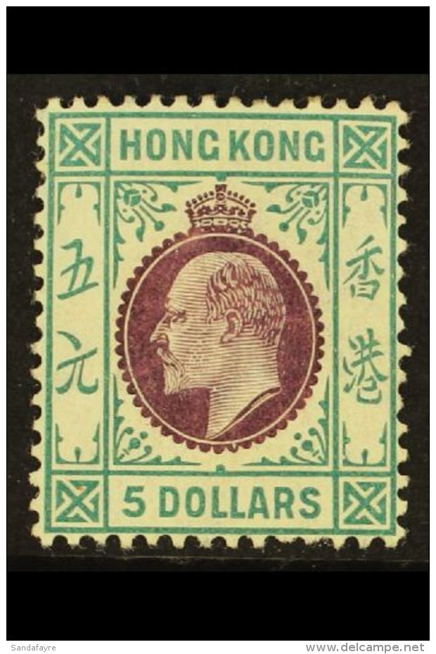 1904 $5 Purple And Blue Green, Wmk MCA, Ed VII, SG 89, Very Fine And Fresh Mint With Lovely Original Colours.... - Other & Unclassified