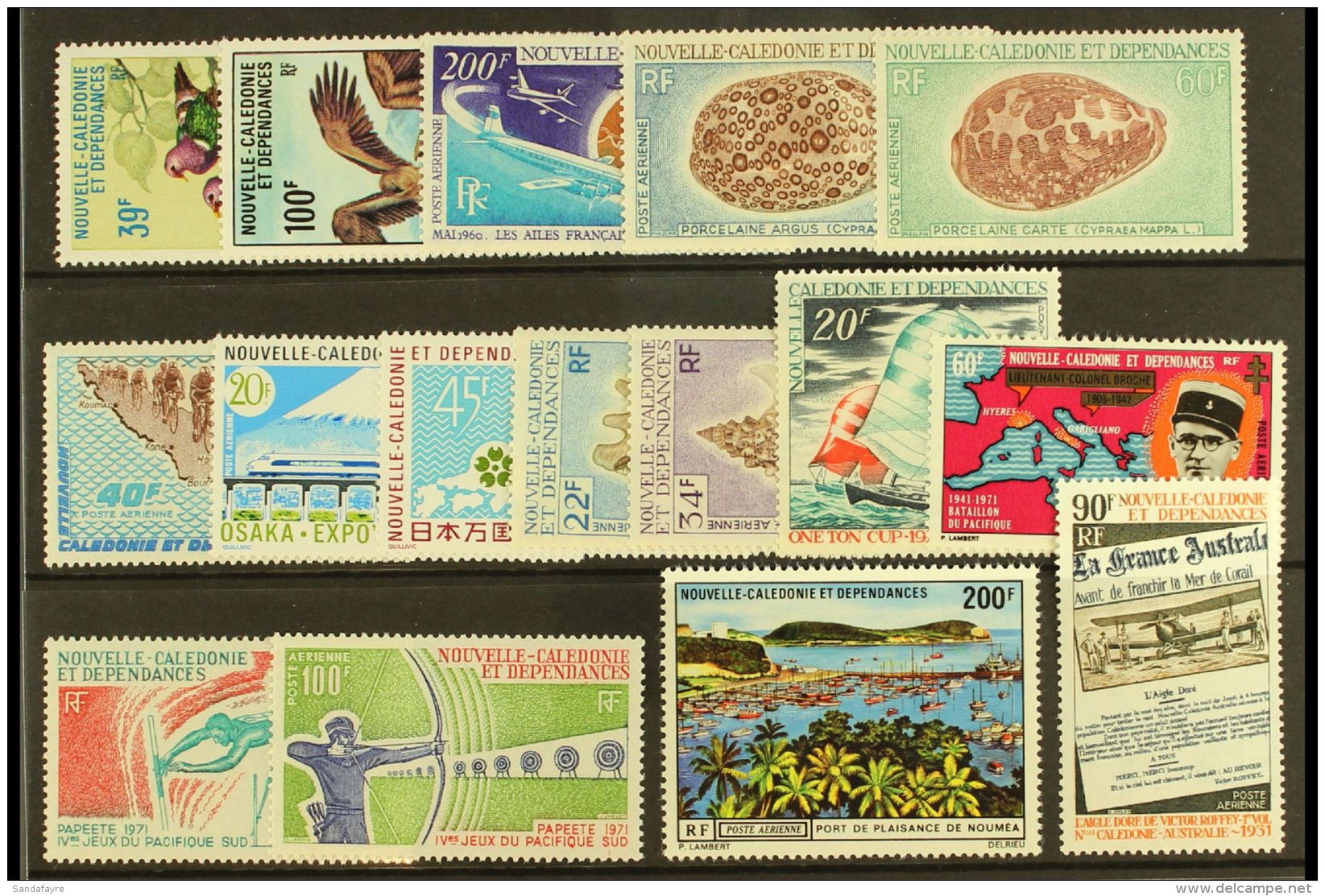 NEW CALEDONIA 1970-71 Complete Air Post Collection. Never Hinged Mint (16 Stamps) For More Images, Please Visit... - Altri & Non Classificati