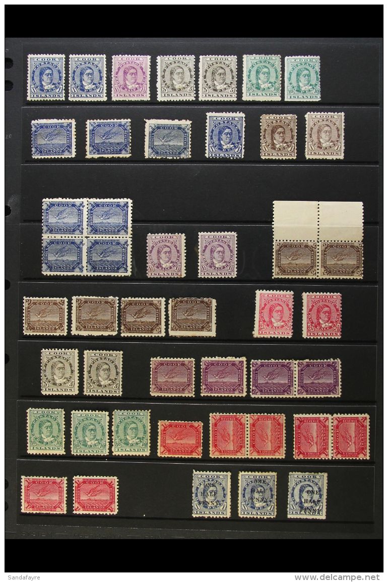 1893-1900 "QUEEN AND WHITE TERN" TYPES An Attractive Fresh Mint Collection Which Includes 1893-1900 (perf 12 X... - Cook Islands