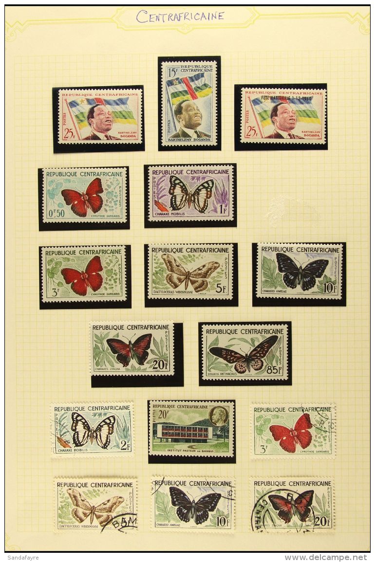 1959-73 Fine Mint, Never Hinged Mint, Or Used Collection On Album Pages, Includes Many Lovely Wildlife Topicals,... - Central African Republic