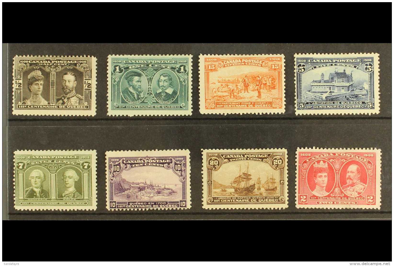 1908 Quebec Tercentenary Complete Set, SG 188/95, Mint, Fresh Colours, Cat &pound;550. (8 Stamps) For More Images,... - Altri & Non Classificati