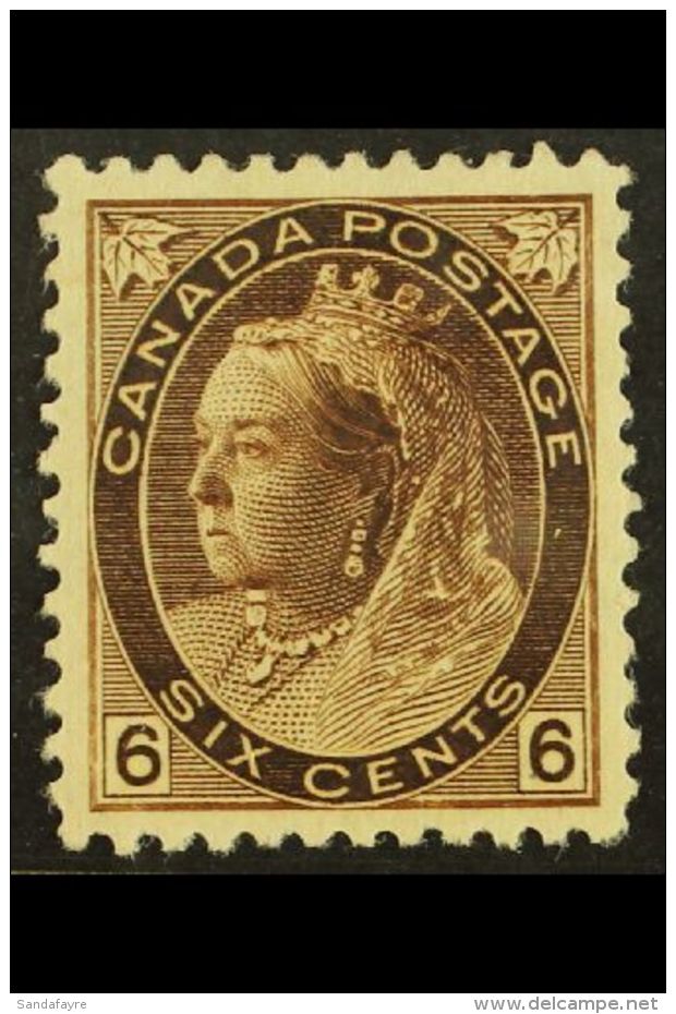 1898-09 6c Brown "Numeral", SG 159, Mint Large Part OG With Possibly Perfect Centering. A Stunning Example In... - Altri & Non Classificati