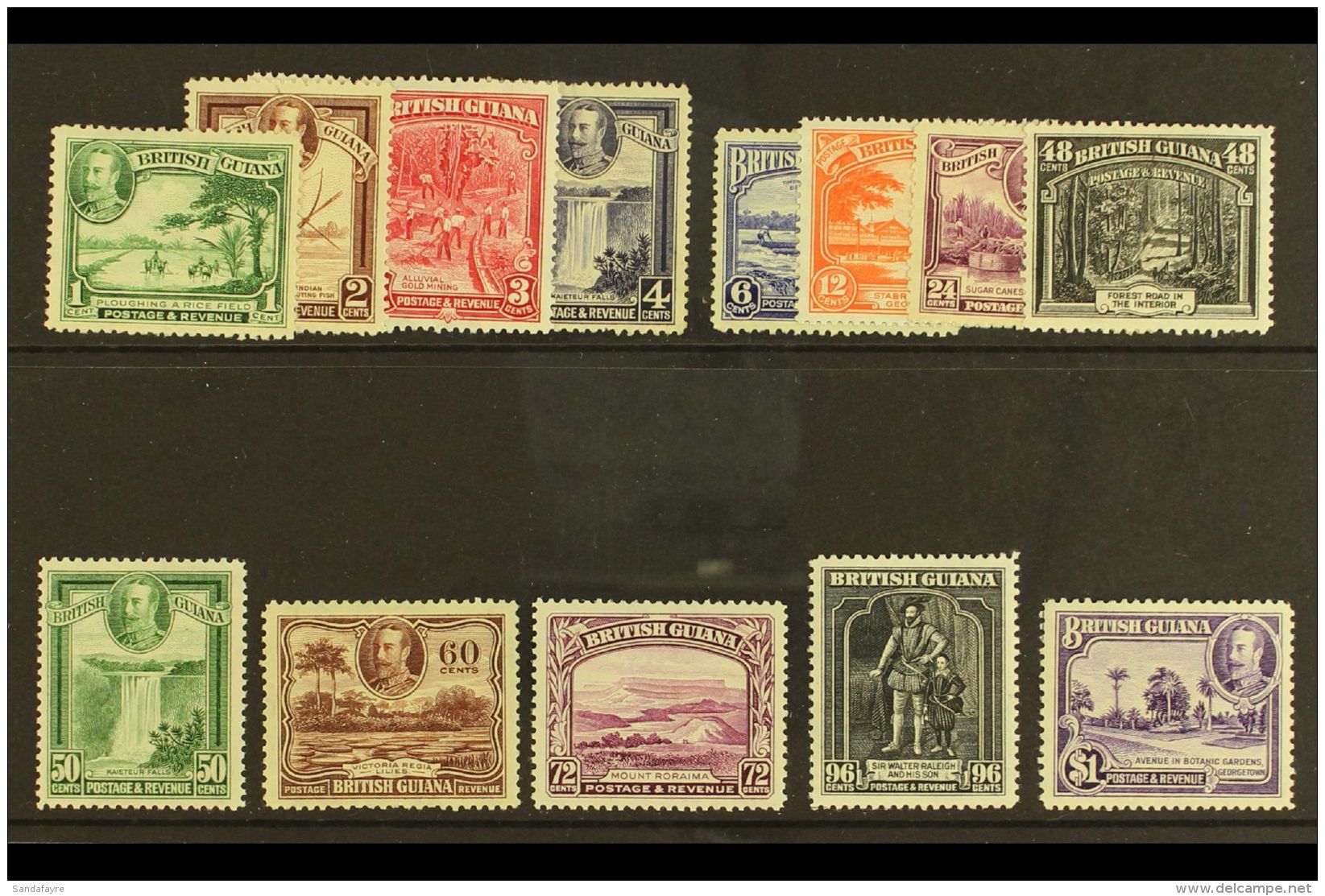 1934-51 Complete Definitive Set, SG 288/300, Fine Mint. (13 Stamps) For More Images, Please Visit... - Guyana Britannica (...-1966)