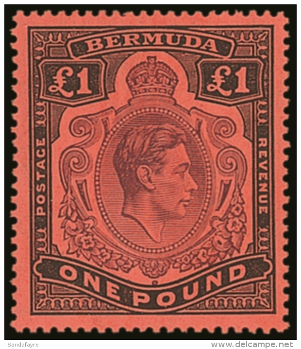1938-53 &pound;1 Pale Purple &amp; Black On Pale Red, SG 121b, Very Fine Mint. For More Images, Please Visit... - Bermuda
