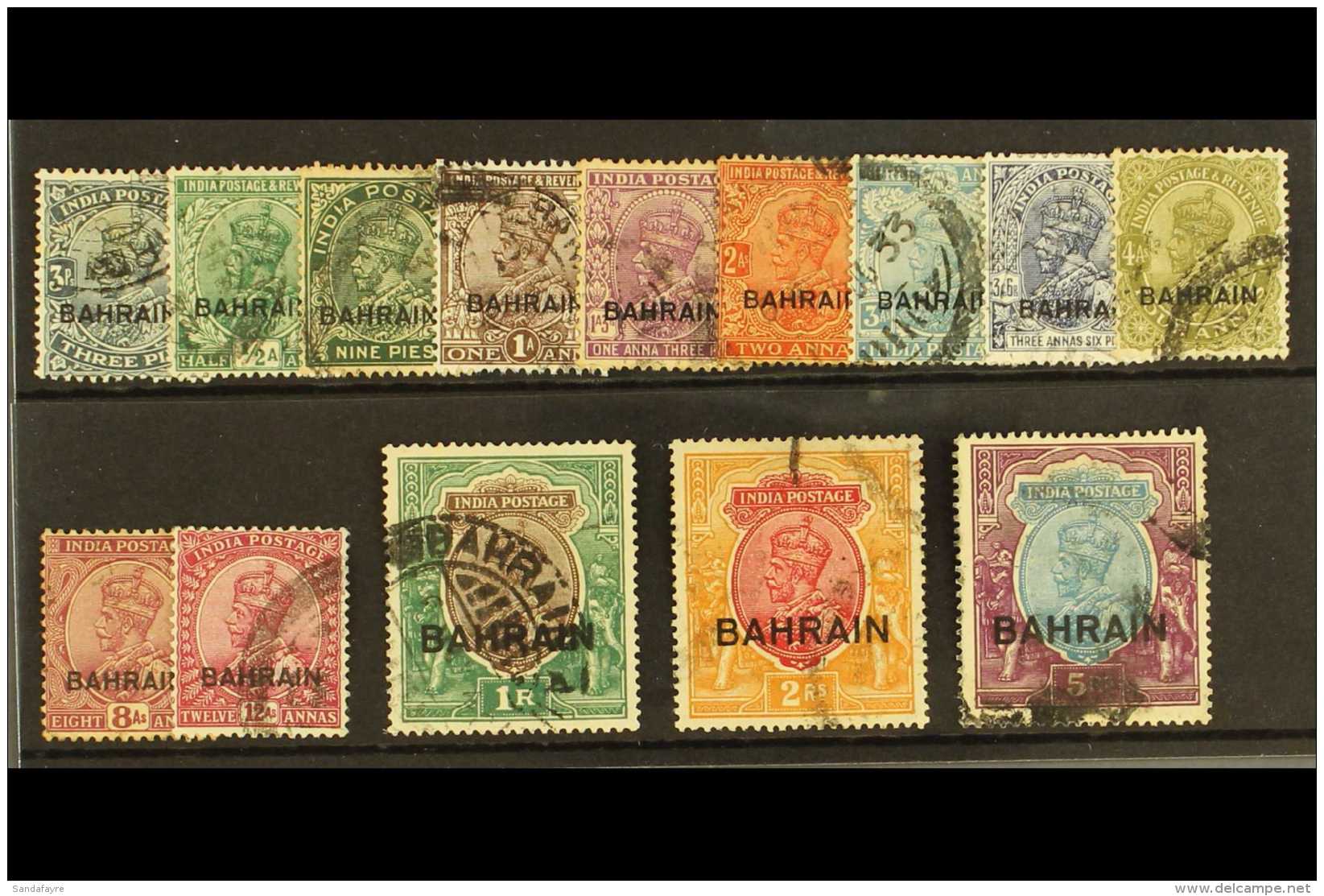 1933 Overprinted Definitives Complete Set, SG 1/14, Average Used, Cat &pound;375 (14 Stamps) For More Images,... - Bahrain (...-1965)