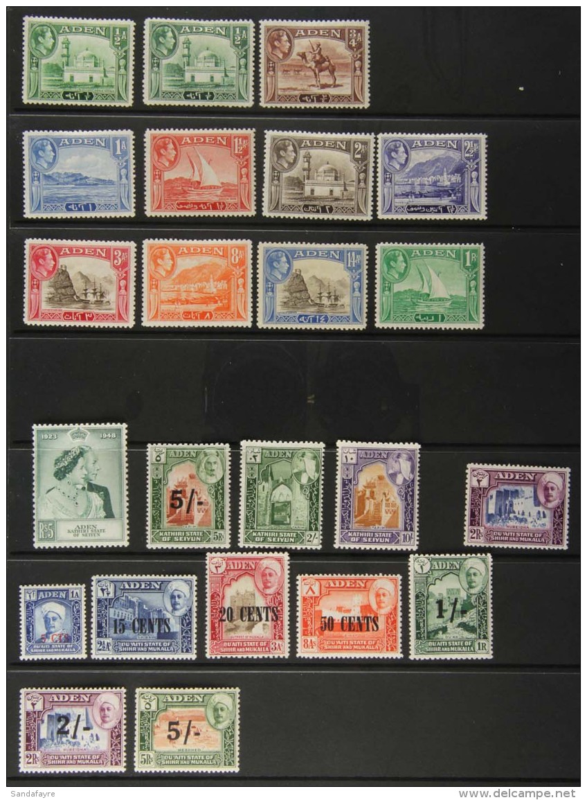 1939-54 All Different Fine Mint Collection, Includes 1939-48 Definitive Set Complete To 1r (incl &frac12;a Both... - Aden (1854-1963)