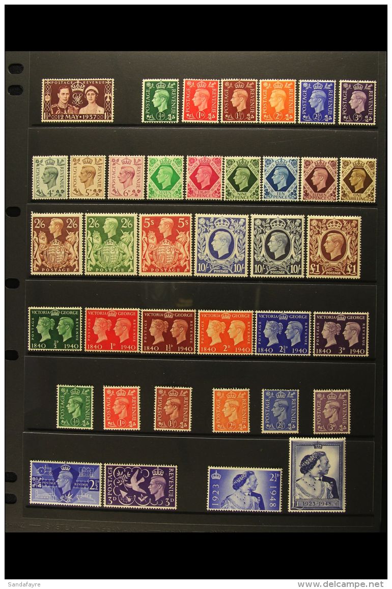 1937-52 COMPLETE "SIMPLIFIED" MINT COLLECTION On A Pair Of Stock Pages, SG 461/514, Very Lightly Hinged. Lovely... - Non Classificati