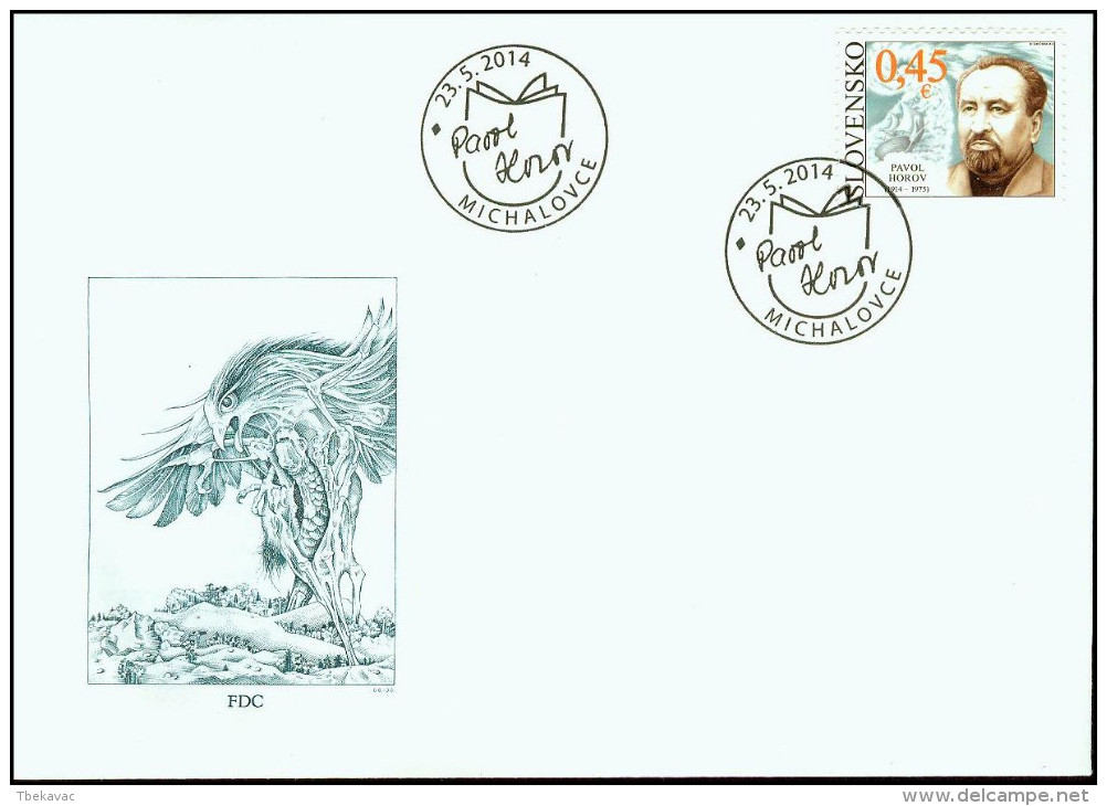 Slovakia 2014, FDC Cover Pavol Horov Poet Mi.# 737, Ref.bbzg - FDC