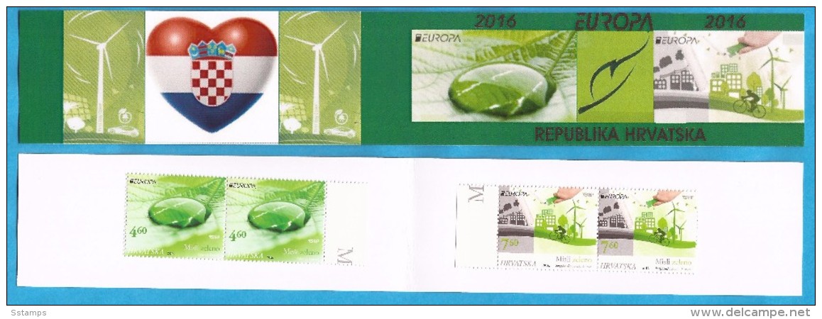 2016 EUROPA CEPT THINK GREEN HRVATSKA  KROATIEN  CROAZIA  BOOKLET  MNH - 2016