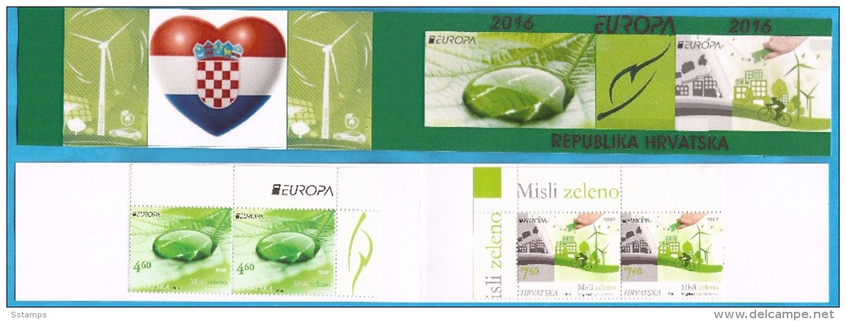 2016 EUROPA CEPT THINK GREEN HRVATSKA  KROATIEN  CROAZIA  BOOKLET  MNH - 2016