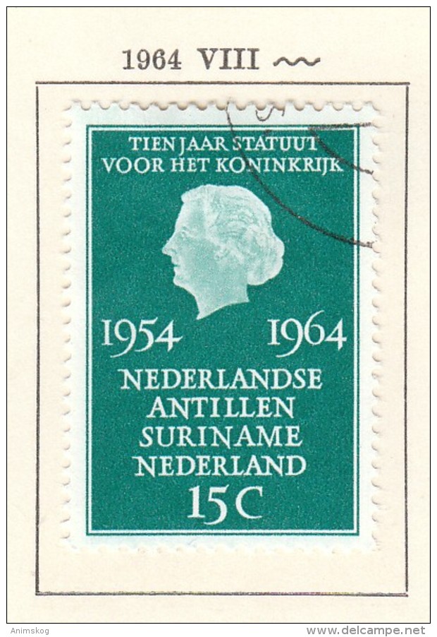 Niederlande 1964°, 10 Jahre Statut Für NL, Surinam + NL Ant. / Netherlands 1964, Used, 10th Anniv. Of Constit. - Autres & Non Classés