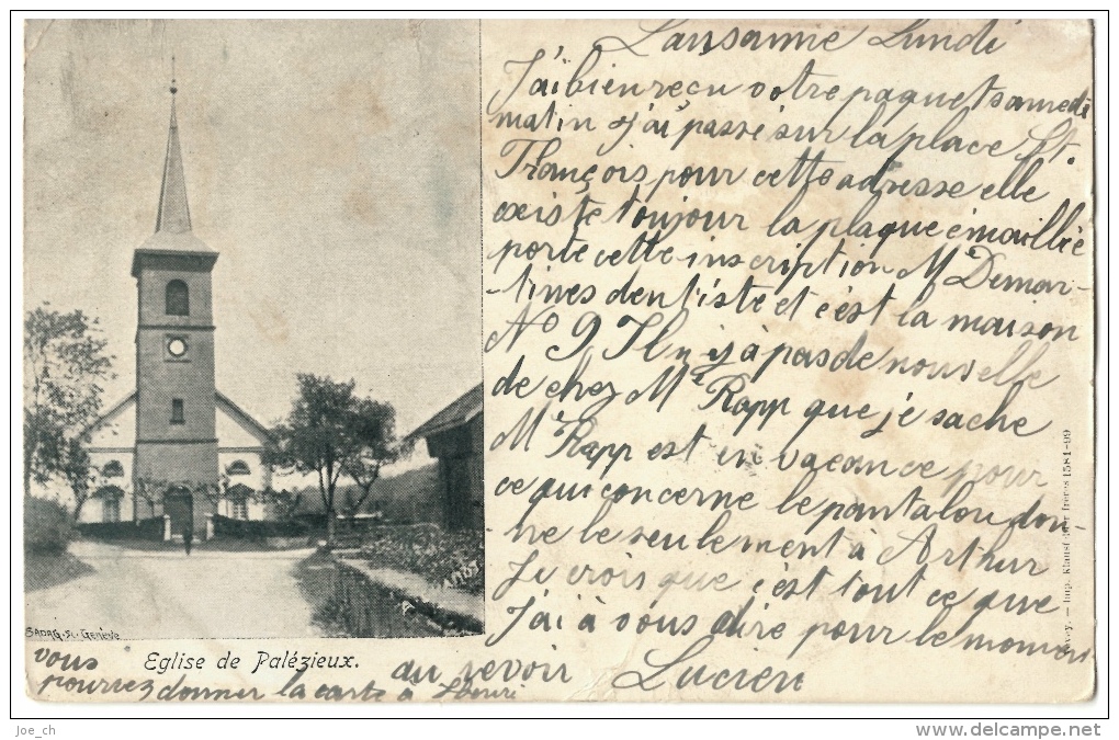 CPA Schweiz/Suisse: Eglise De Palézieux, 1900, 2 Scans - Palézieux