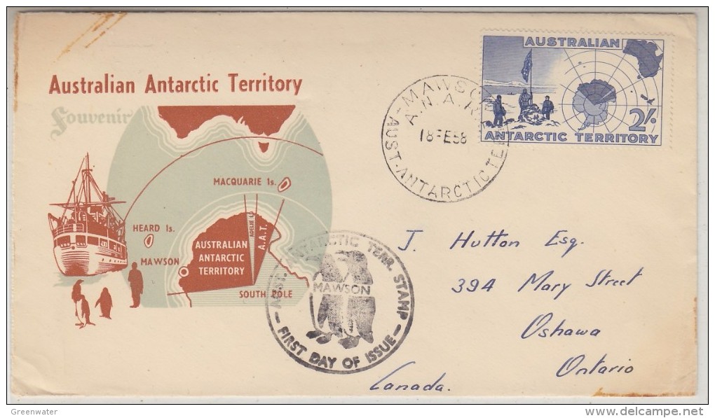 AAT 1958 Map 1v FDC Ca Mawson (30719) - FDC