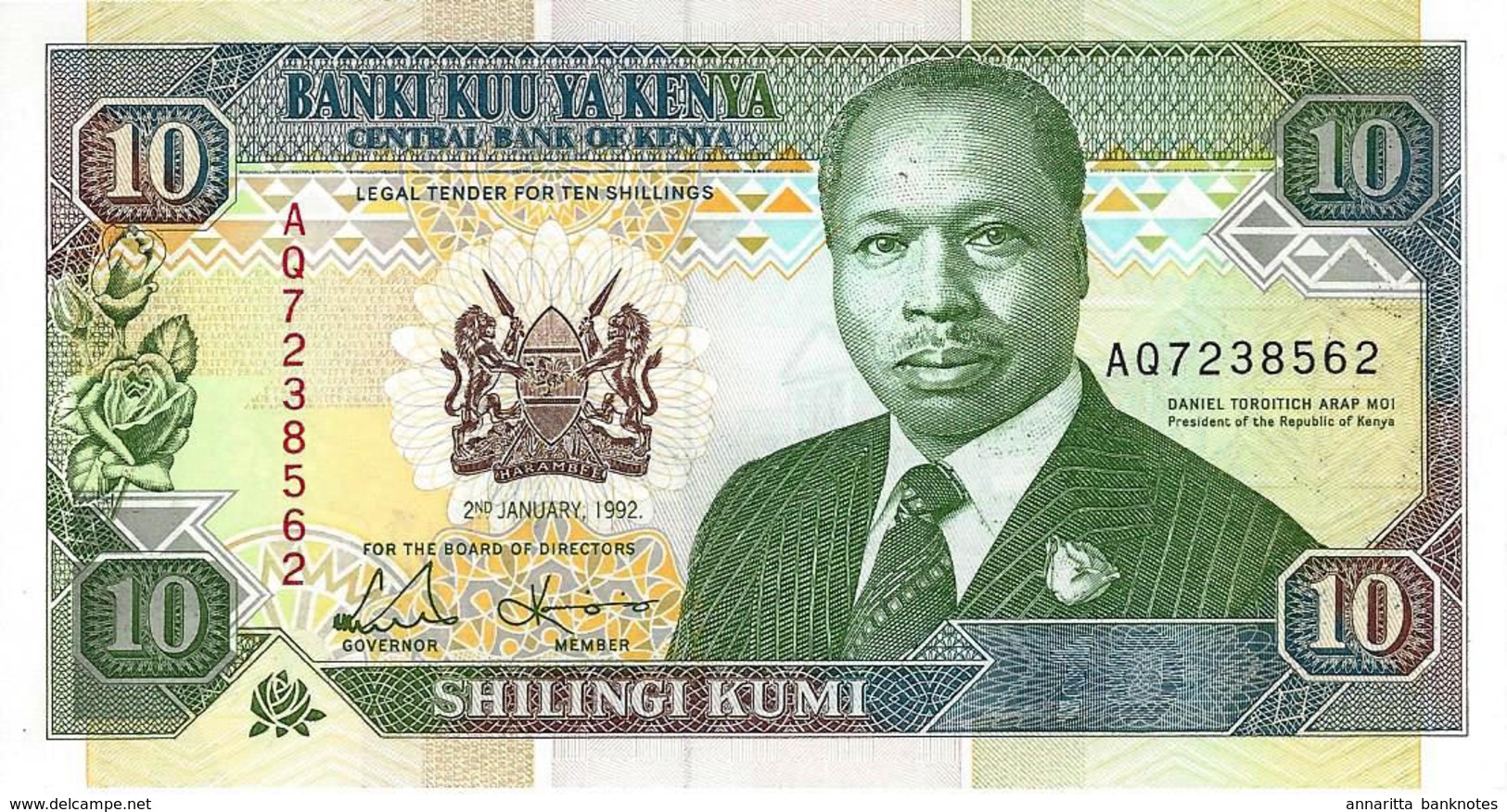 KENYA 10 SHILLINGS 1992 P-24d UNC [ KE125d ] - Kenia