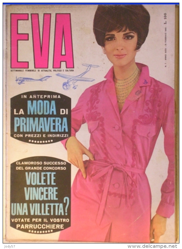 EVA  - N.7 - 15 FEBBRAIO 1965 - ANNO XXXII - SETTIMANALE - RUSCONI - MILANO - DORIS DAY - Mode