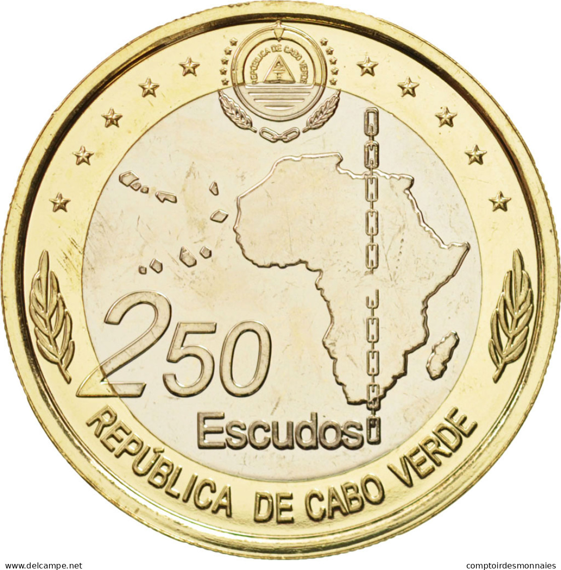 Monnaie, Cape Verde, 250 Escudos, 2013, SPL, Bi-Metallic - Kaapverdische Eilanden