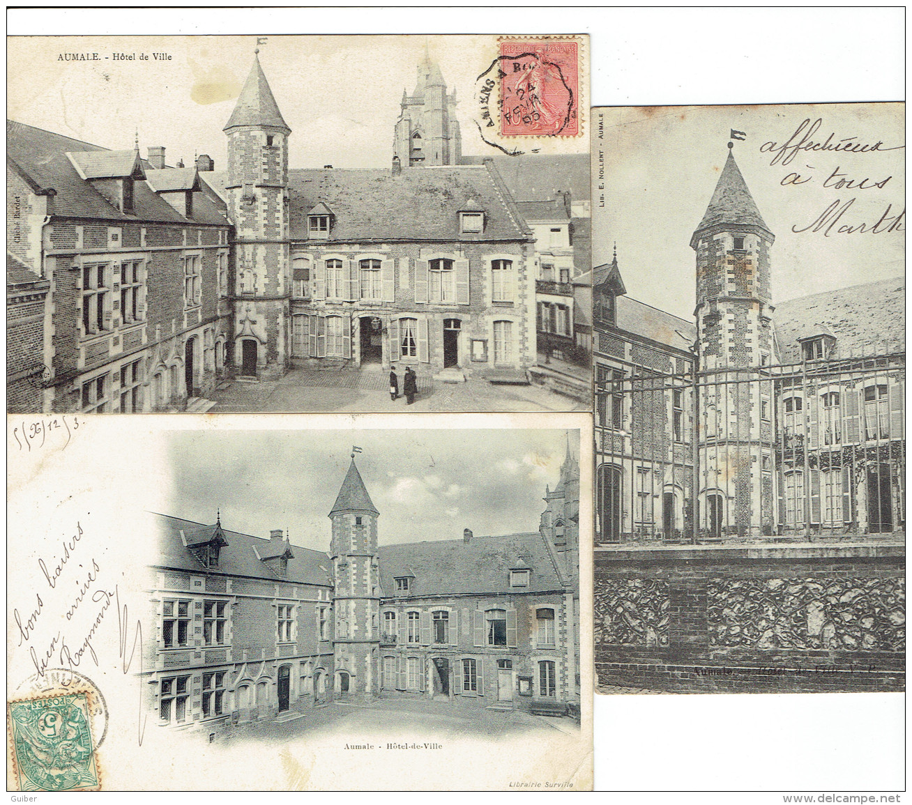 76 Aumale Hotel De Ville 3 CARTES - Aumale