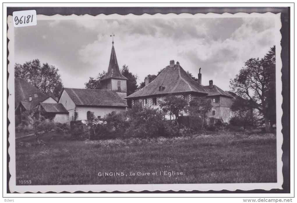 DISTRICT DE NYON /// GINGINS - EGLISE ET CURE - TB - Gingins