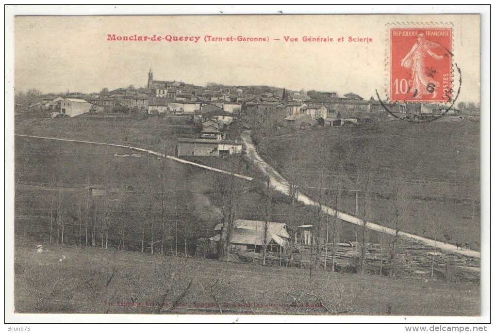 82 - MONCLAR-DE-QUERCY - Vue Générale Et Scierie - 1911 - Montclar De Quercy