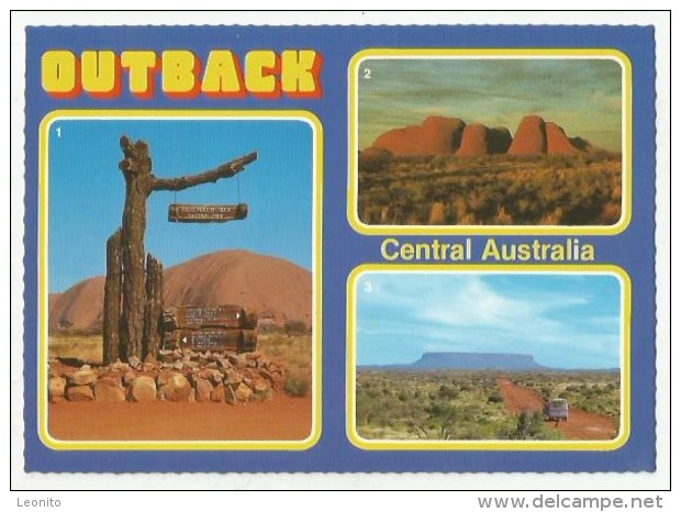 AUSTRALIA Outback Signpost Olgas Formation Mt. Conner A Large Mesa Central Australia - Outback