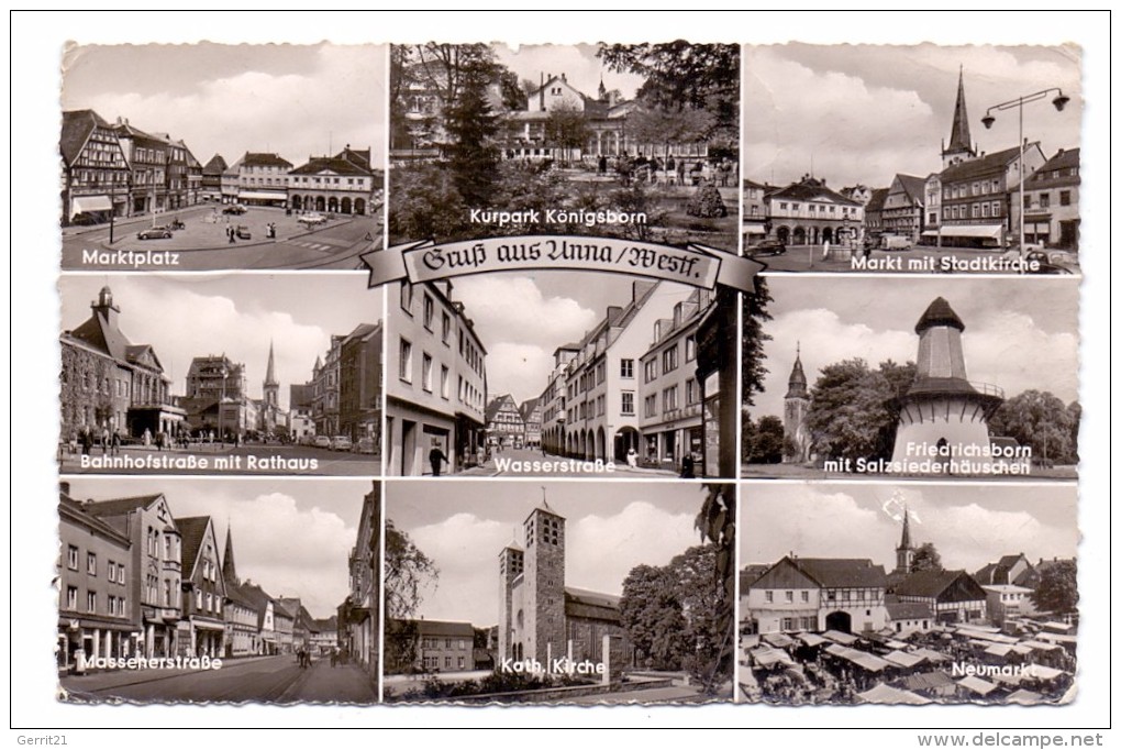 4750 UNNA, Mehrbild-AK, 1958 - Unna