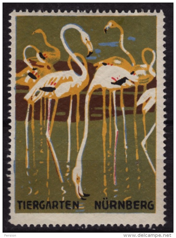 FLAMINGO / Bird - NÜRNBERG TIERGARTEN ZOO / 1910´s Germany - Cinderella / Label / Vignette - MH - Flamingos