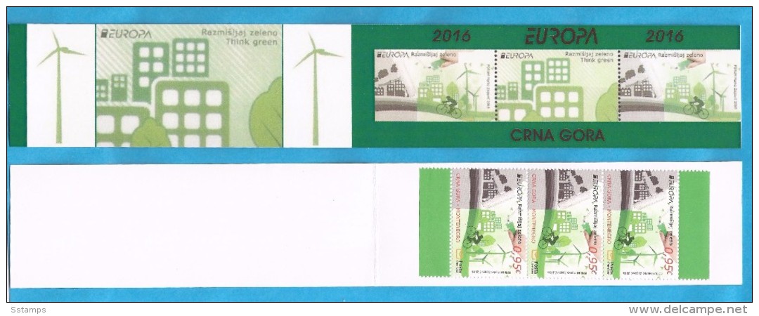 2016 EUROPA CEPT THINK GREEN MONTENEGRO CRNA GORA  BOOKLET  MNH - 2016