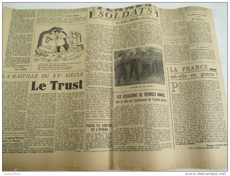 Journal/"L´Aube"/Liége Est Libérée / Un Ministére D'Unanimité Nationale Est Formé Par Le Général /10 Sept 1944   VJ95 - Andere & Zonder Classificatie