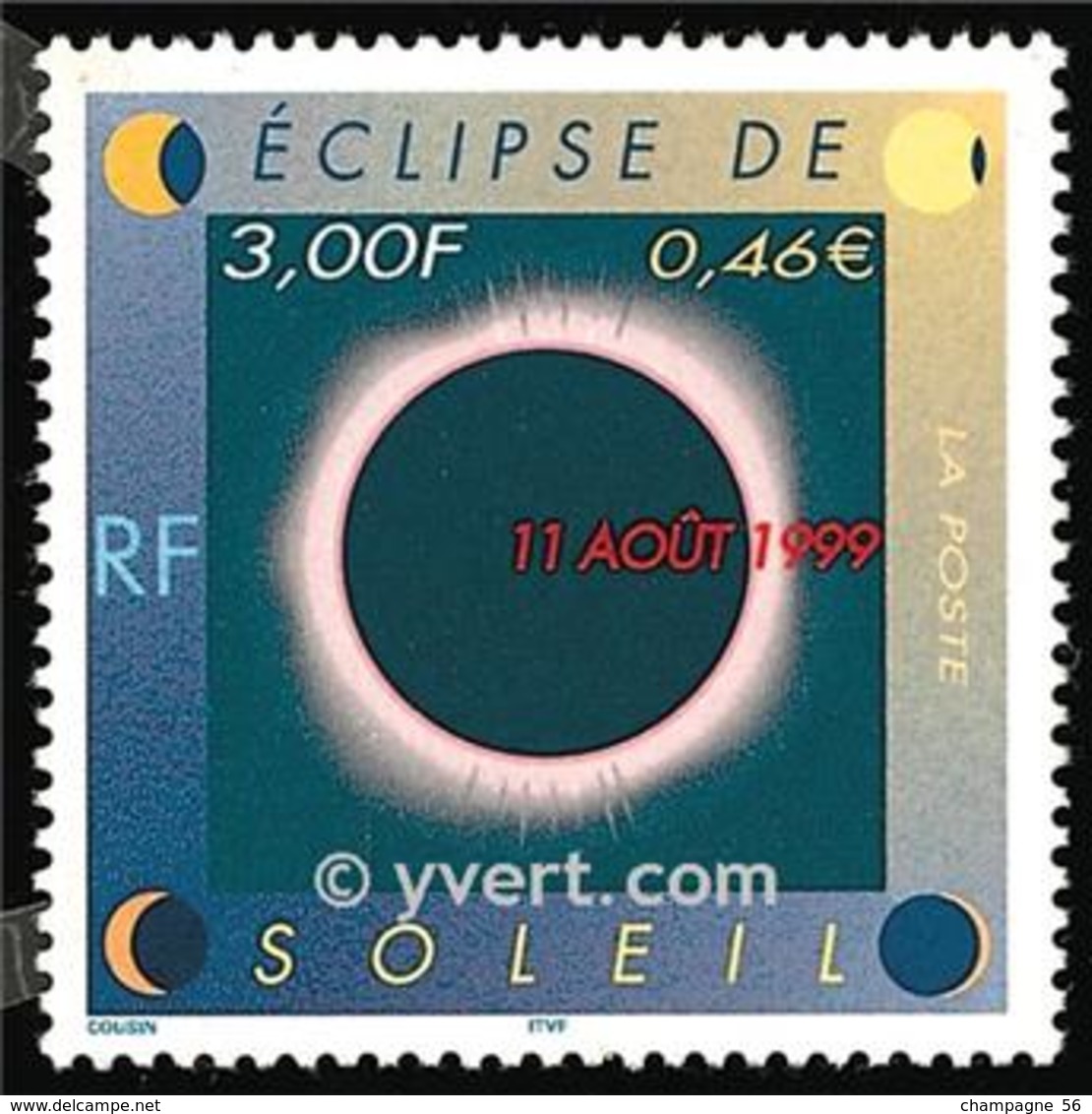 * 1999 N° 3261  ECLIPSE DE SOLEIL  15.7.1999  OBLITÉRÉ - Usados