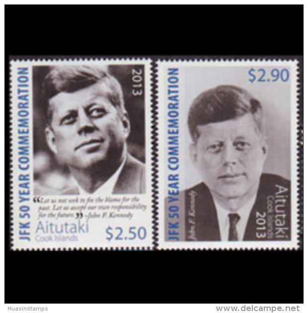 AITUTAKI 2013 - Scott# 615-6 Kennedy Set Of 2 MNH - Aitutaki