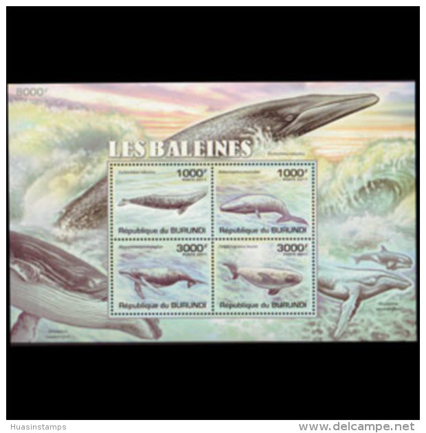 BURUNDI 2011 - Scott# 861 S/S Whales MNH - Ongebruikt