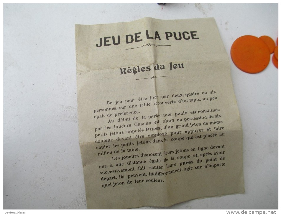 Jeu Ancien/"La Puce"/Jeu De Société / Coupe, Jetons , Dés Et Régle Du Jeu/ Vers 1880-1900  JE142 - Altri & Non Classificati