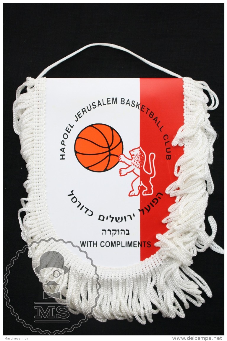 Sport Advertising  Cloth Pennant/ Flag/ Fanion Of Hapoel Jerusalem Basketball Club - Kleding, Souvenirs & Andere