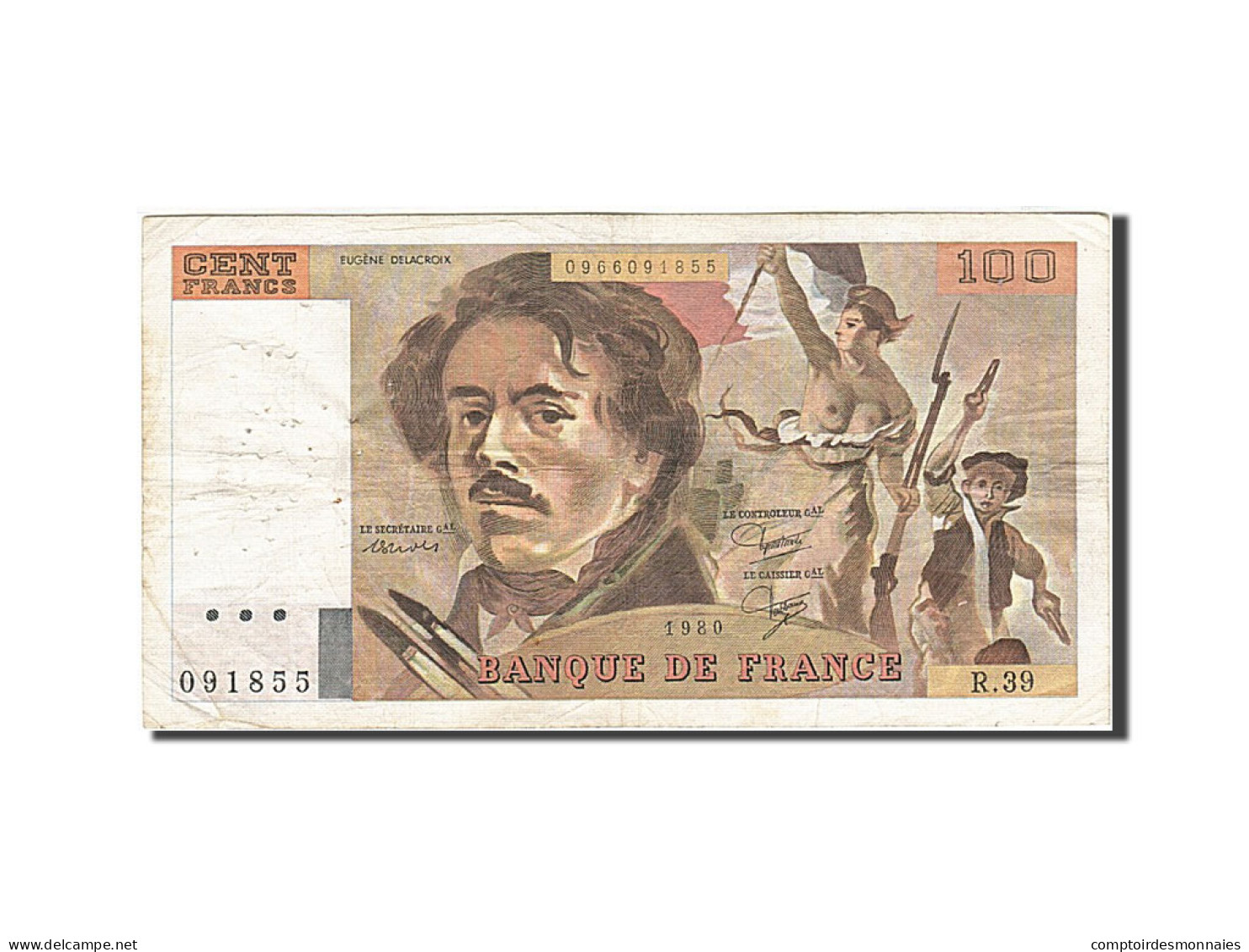 Billet, France, 100 Francs, 1978, 1980, TB+, Fayette:69.4b, KM:154b - 100 F 1978-1995 ''Delacroix''