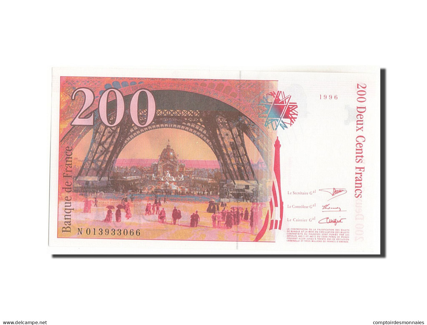 Billet, France, 200 Francs, 200 F 1995-1999 ''Eiffel'', 1996, 1996, NEUF - 200 F 1995-1999 ''Eiffel''