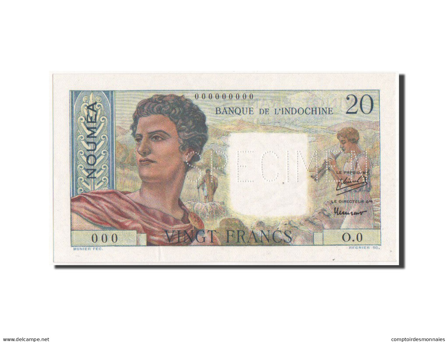 Billet, Nouvelle-Calédonie, 20 Francs, 1951, KM:50a, SPL - Nouméa (New Caledonia 1873-1985)