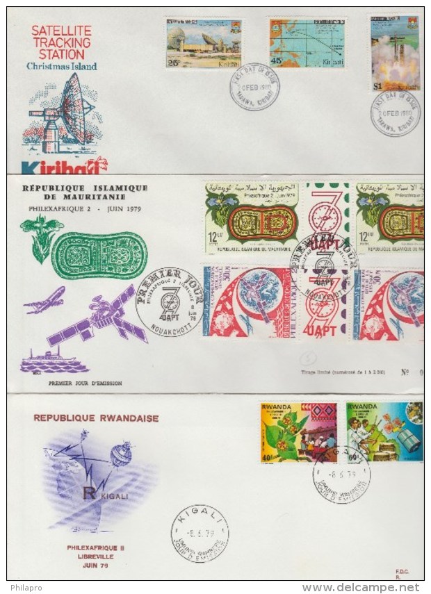 KIRIBATI+MAURITANIE+RWANDA    FDC  SPACE    Réf  E768 - Autres & Non Classés