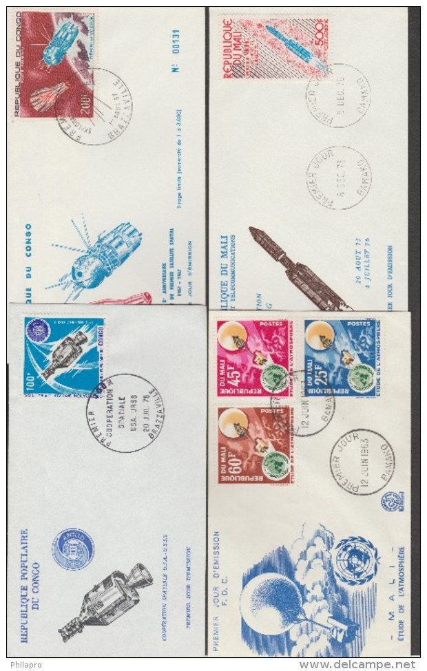 MALI+CONGO  FDC  SPACE    Réf  E769 - Otros & Sin Clasificación